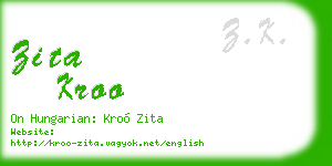 zita kroo business card