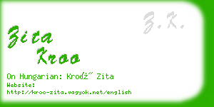 zita kroo business card
